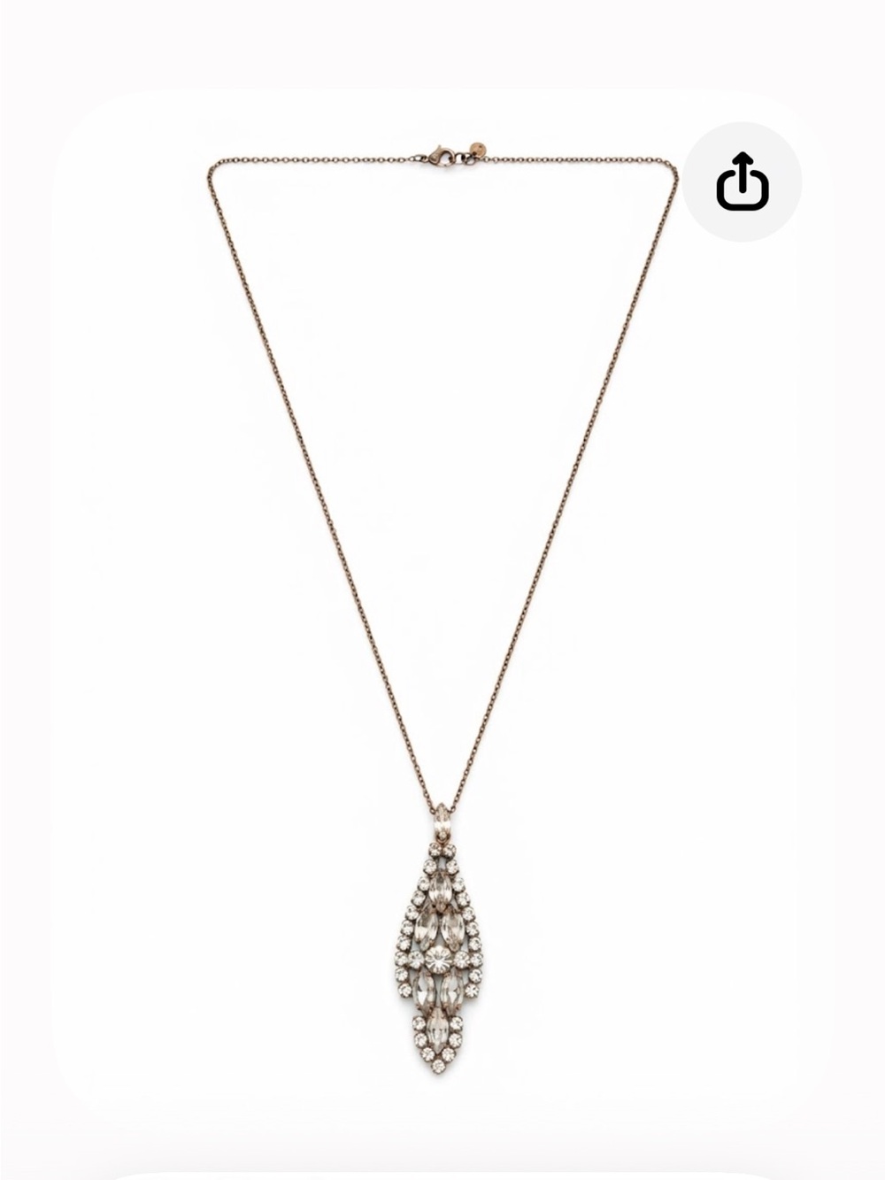 J. Crew Gold Tone Crystal Marquise Pendant Necklace and Earrings